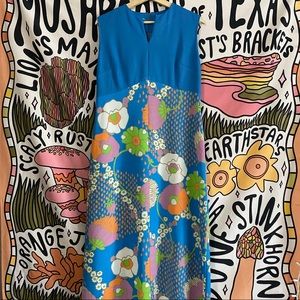 60s/70s vintage floral maxi dress